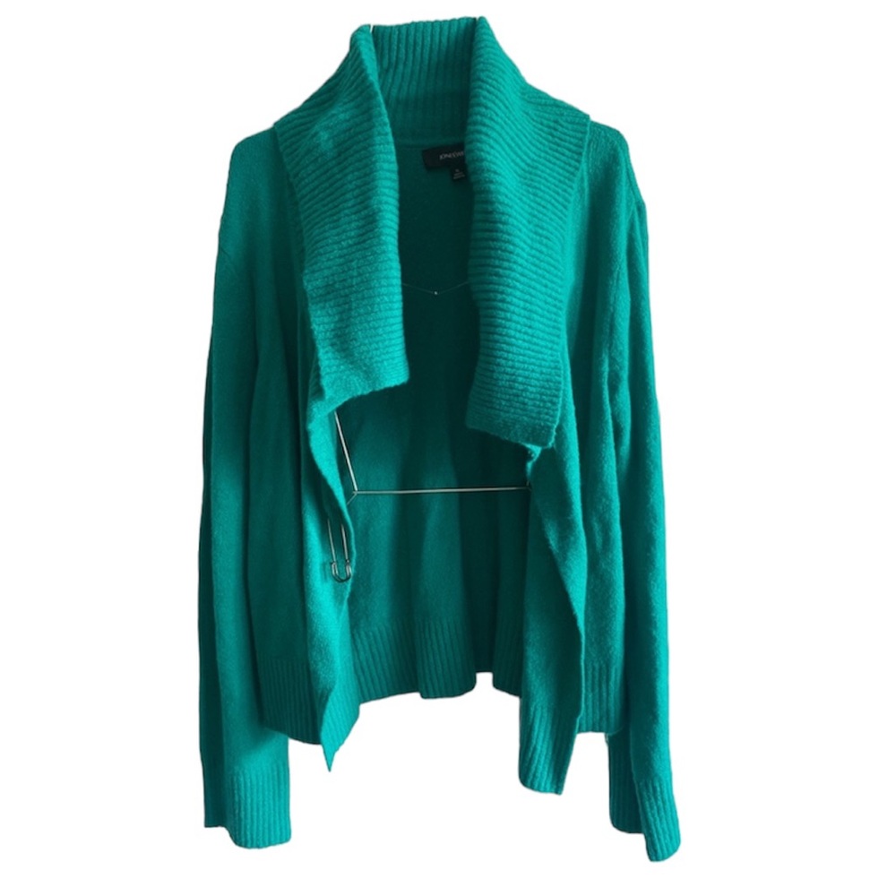 JONES WEAR TEAL CARDIGAN SWEATER SIZE XL